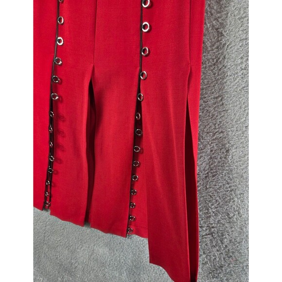 Anthropologie A-Line Skirt Beatrice B 0 (38) Red Wool Flounced Embellished - Picture 6 of 10